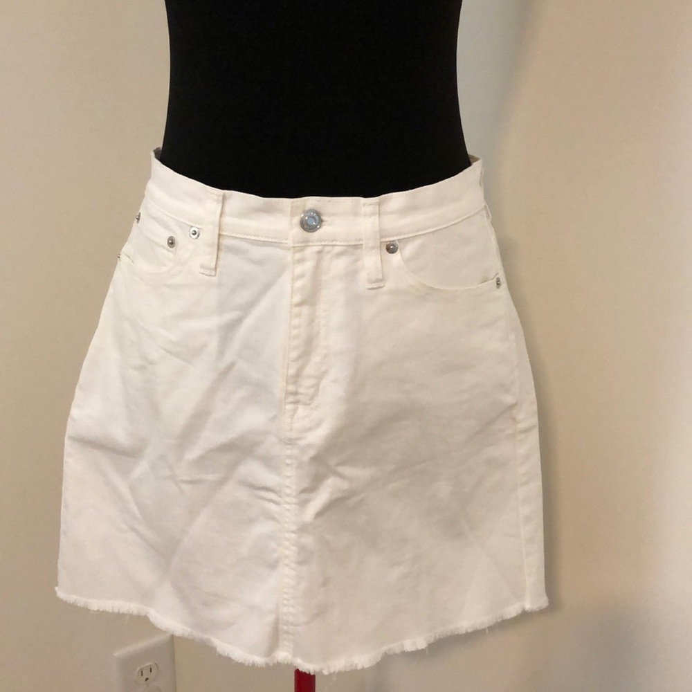 White denim j crew skirt